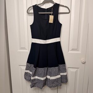 Doe & Rae Navy Textured Dress